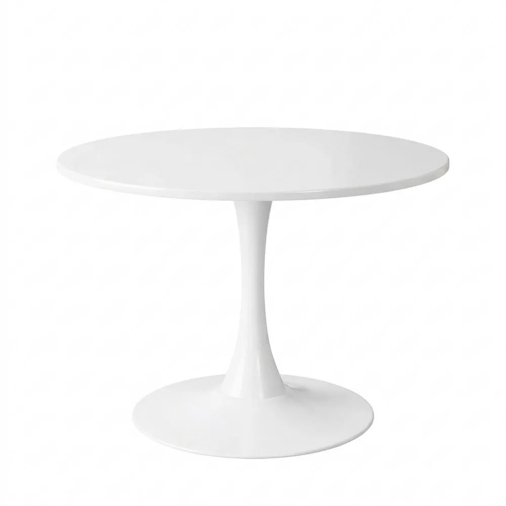 Runder Esstisch 80cm im Tulpendesign, für 2-4 Personen, vielseitig einsetzbar in Esszimmer, Wohnzimmer und Büro, Weiß