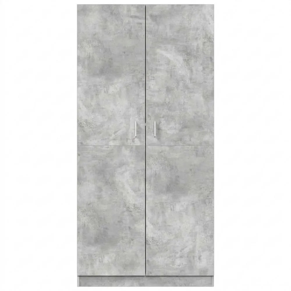 Garderobenschrank mit Doppeltüren, Betongrau, 90x52x200 cm