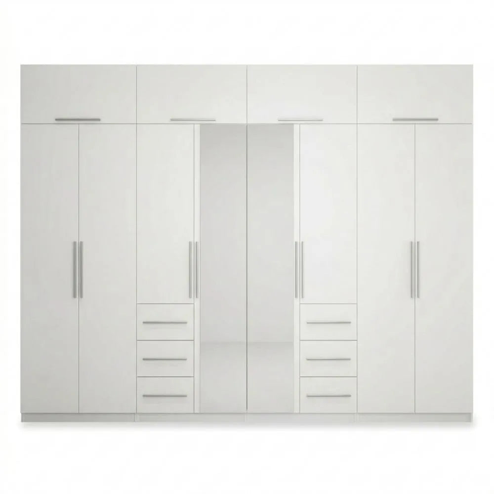 Geräumiger Schlafzimmerschrank mit Spiegel und Stauraum