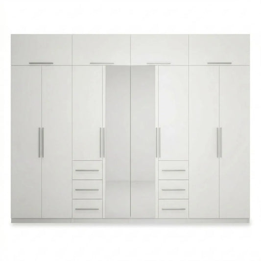 Geräumiger Schlafzimmerschrank mit Spiegel und Stauraum