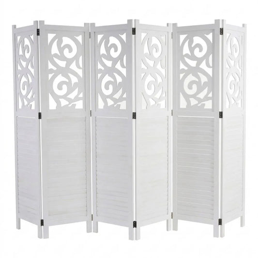 Dekorativer Raumteiler mit Ornamenten - 170x240cm, Weiß
