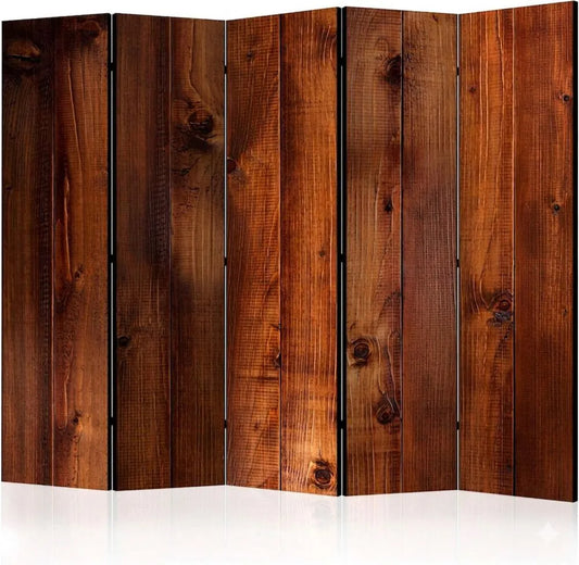 Holz-Raumteiler 5-teilig beidseitig 225x172 cm