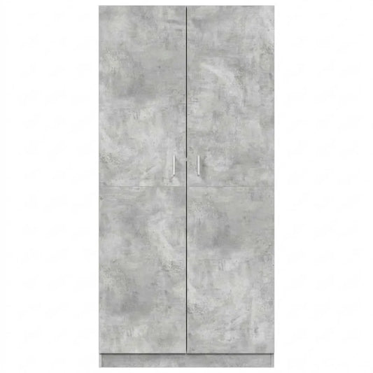 Garderobenschrank mit Doppeltüren, Betongrau, 90x52x200 cm