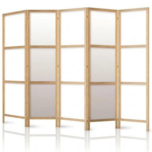 5-teiliger Raumteiler aus Holz mit japanischem Design