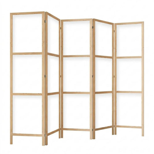Orientalischer Holz-Raumteiler, 5-teilig, 225x172 cm
