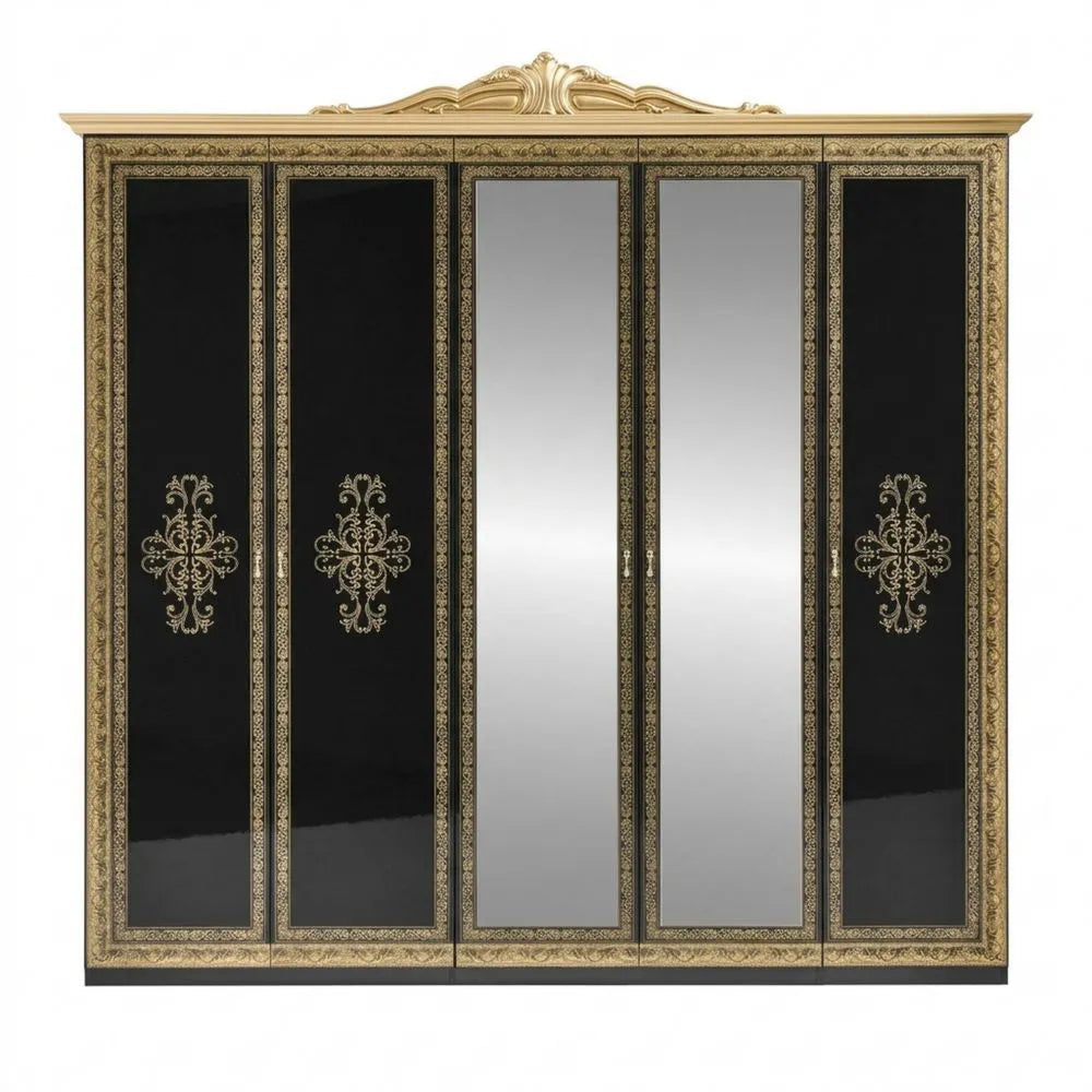 Kleiderschrank mit Spiegeltüren und großem Stauraum im Barockstil