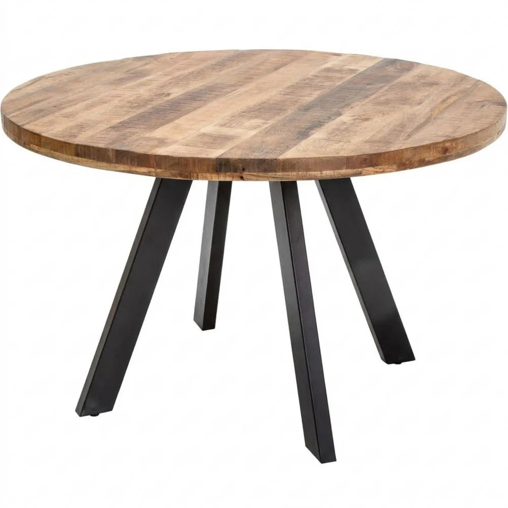 Runder Esstisch aus Mangoholz, 120cm, Natur